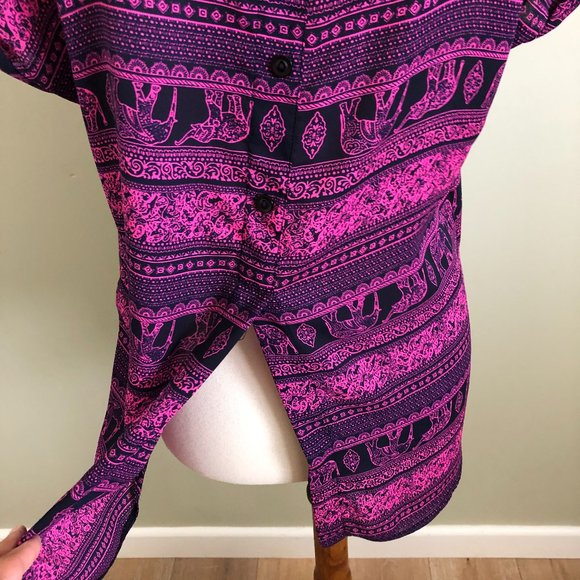 Pink Rose Polyester Elephant Top size L - Picture 4 of 6